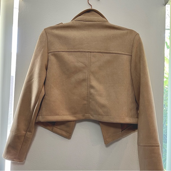 Philosophy Women’s Faux Leather Jacket Coat open front size XS Tan Brown NWT - Picture 7 of 9